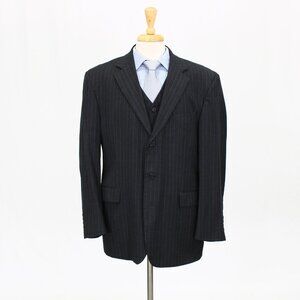 Stafford 44R Gray Striped 3-Button Sport Coat Blazer Jacket G144